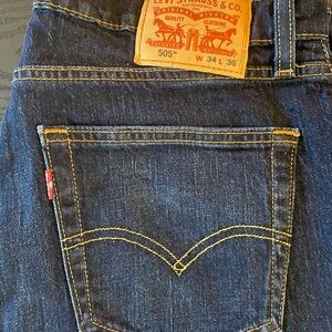 Levi's Dark Blue Denim Jeans with Contrast Stitching